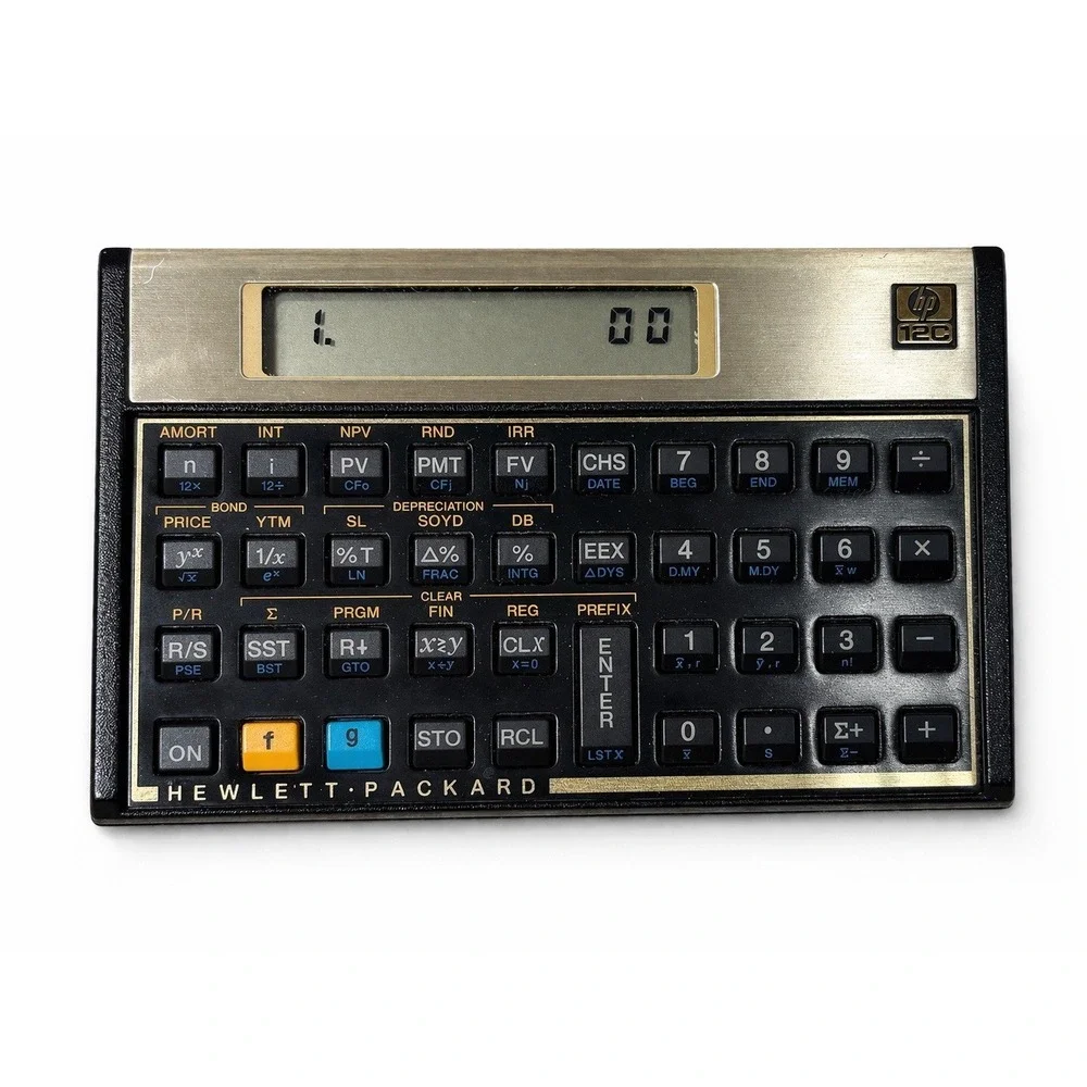 Vintage HP 12C Financial Calculator Hewlett Packard Gold Tested Working